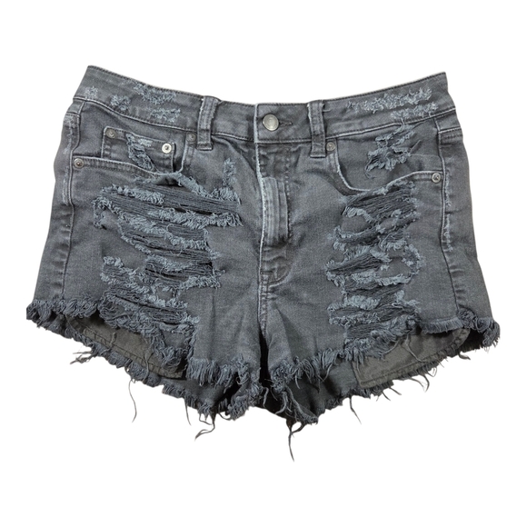 American Eagle Black High Rise Festical Shorts Size 8 - Picture 1 of 7